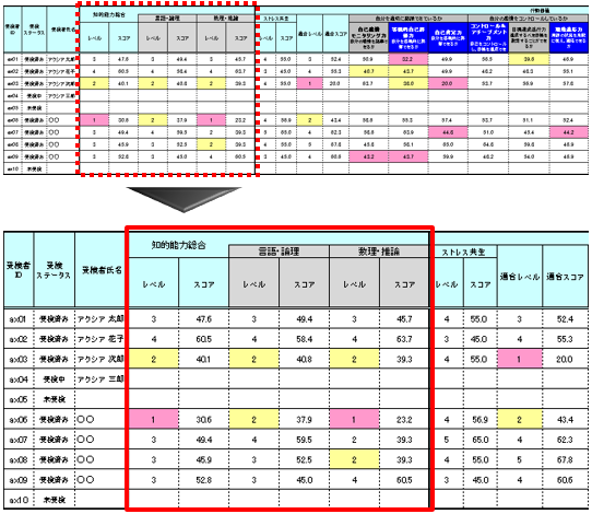 検査結果アウトプット図イメージ