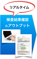 リアルタイムに検査結果確認＆アウトプット出力